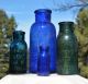Unusual Teal Blue Colored Bromo Seltzer Antique Head Ache Cure Bottle Bottles & Jars photo 2