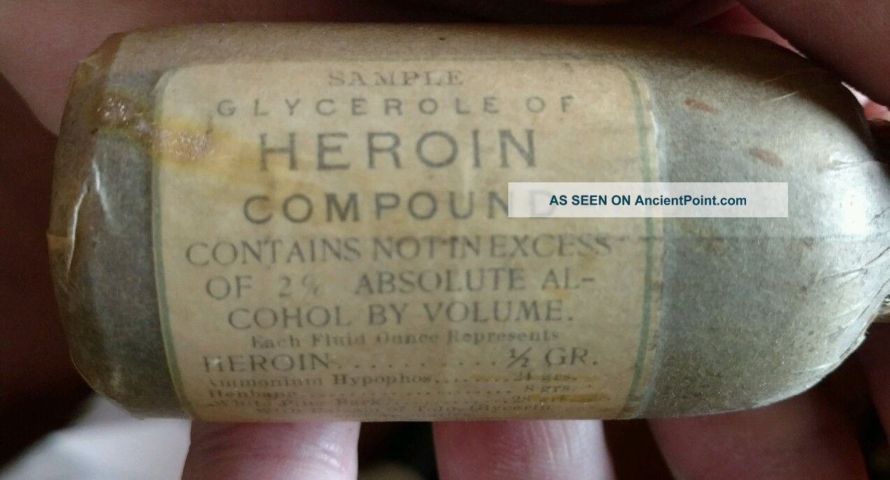 Rare Lilly ☠ Heroin ☠ Poison Glass Chemist Bottle Pharmacy Bottles & Jars photo