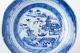 19th C Nanking Cantonese Landscape Plate Blue White Qing Top Plates photo 1