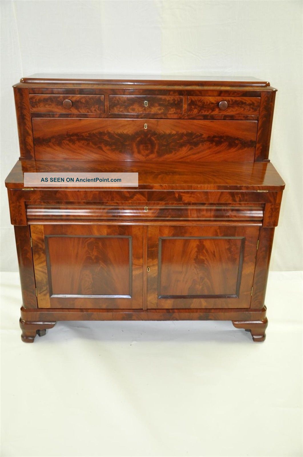 Colonial Federal Empire Secretary Desk Flame Mahogany With Provenance C 1800 ' S 1800-1899 photo