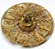 Antique Pierced Brass Button Filigree Screen Design W Cut Steel Accents 1 & 3/16 Buttons photo 1