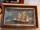 Very Rare Maritime Hand Carved Ship Diorama Signed And Dated August 18,  1885 Folk Art photo 1