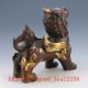 Chinese Bronze Gilt Hand - Carved Kirin Statue Other Antique Chinese Statues photo 3