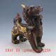 Chinese Bronze Gilt Hand - Carved Kirin Statue Other Antique Chinese Statues photo 4