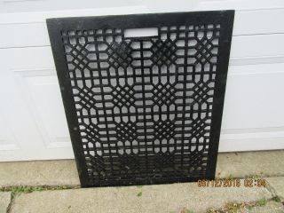 Antiqe Cast Iron Floor Wall Heating Vent Grate Heat Cover Register 22x26in photo
