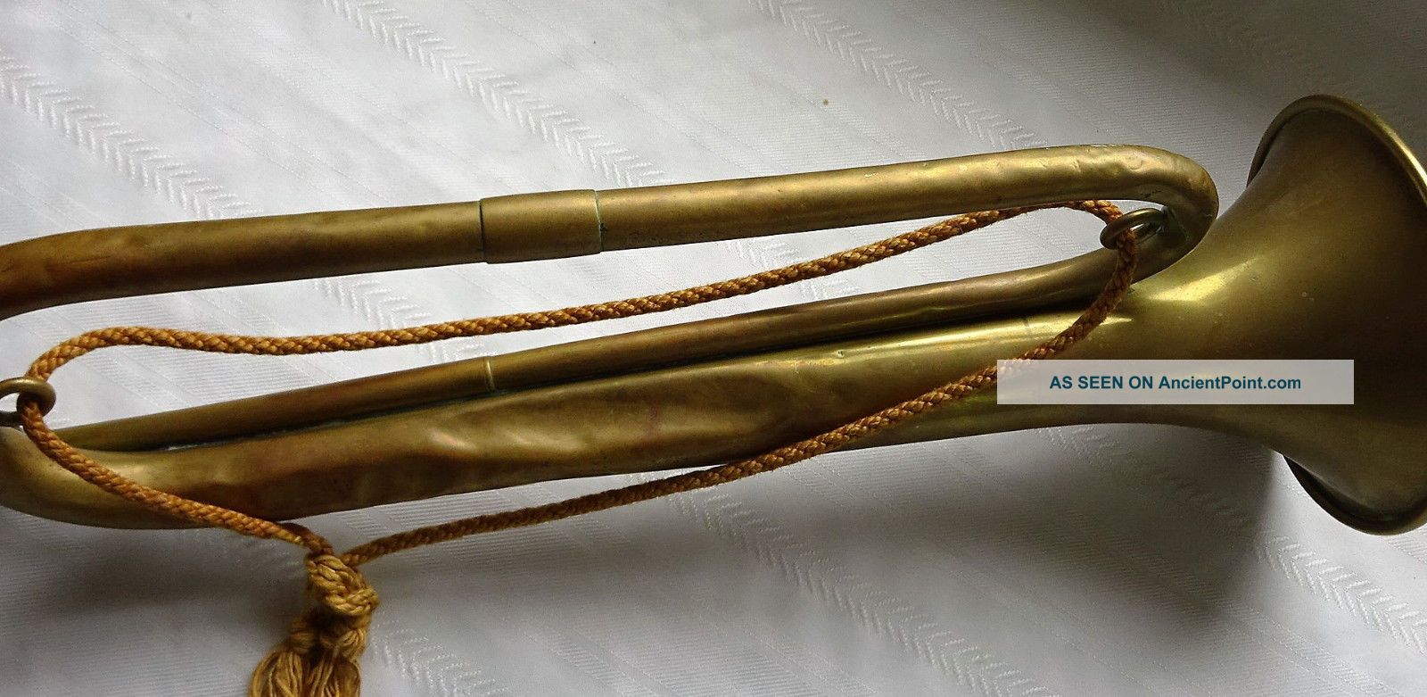 Antique French Military Trumpet Couesnon & Co 19th Cent