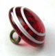 Antique Charmstring Glass Button Strawberry Dome W/ White Bands - Swirl Back Buttons photo 1