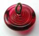 Antique Charmstring Glass Button Strawberry Dome W/ White Bands - Swirl Back Buttons photo 2