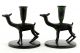 A Swedish Art Deco Patinated Bronze Nils Fougstedt Deer Candlesticks 30s Art Deco photo 2