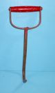 Old Red Metal & Wood Hay Meat Hook Farm Tool Ice Straw Bale Log Lifter Tool Primitives photo 2