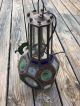 Antique French/italian ? Beveled Glass Lantern Light Fixture Brass/bronze/lead? Chandeliers, Fixtures, Sconces photo 8