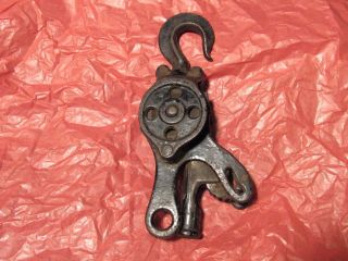 Antique Double Rope Pulley - Steel.  8 