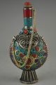 China Collectible Tibet Style Handwork Old Copper Inlay Kallaite Snuff Bottle Other Antiquities photo 1