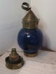 Large 1800/s Brass Fixed Onion Blue Globe Ship Boat Rr Railroad Lantern Lamp Lamps & Lighting photo 1