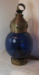 Large 1800/s Brass Fixed Onion Blue Globe Ship Boat Rr Railroad Lantern Lamp Lamps & Lighting photo 6