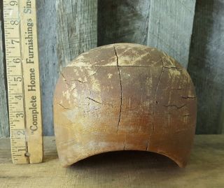 Vintage Wooden Hat Helmet Mold/millinery Form photo