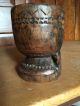 Early Antique Wooden Treen Mortar Bowl With Handle Primitives photo 5