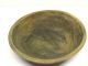 Early Turned Wood Dough Bowl Small Vtg Wooden No Burl Batter Painted Green Paint Primitives photo 2