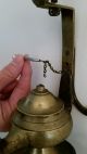 Antique Brass Hanging Grease Betty Lamp Whale Oil Primitives photo 2