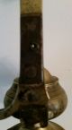 Antique Brass Hanging Grease Betty Lamp Whale Oil Primitives photo 5