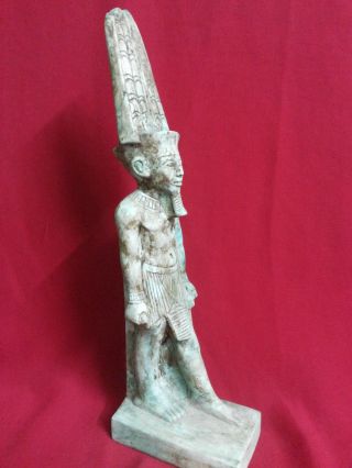 Ancient Egyptian Blue Statue Of King Ramses photo