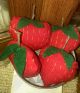 Primitive Stainless Steel Mini Bowl Of 4 Giant Strawberries Hand Embroidered Primitives photo 1