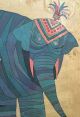 Vtg Psychedelic Circus Elephant Wall Hanging Retro Pop Art Herrero Print Mid-Century Modernism photo 4