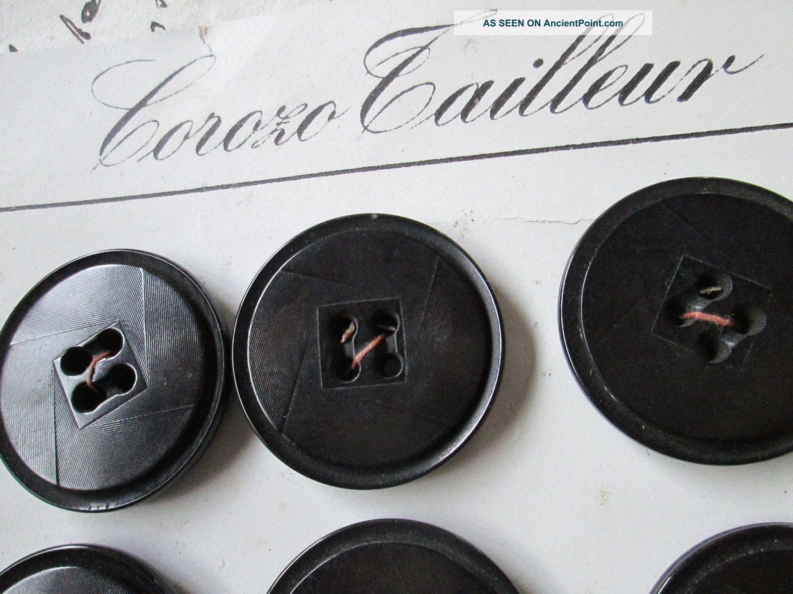 Art Deco Card With Corozo Tailleur Buttons/france Buttons photo