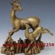 Chinese Brass Handwork Carved Statue - - - - Deer Other Antique Chinese Statues photo 2