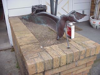 Large Duck Weather Vane Copper No Holes Great Patina Needs Mounting Hardware photo