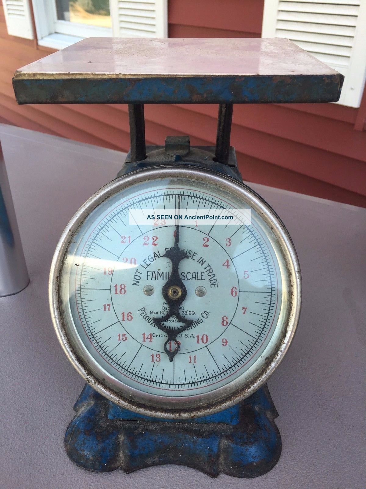 1899 Antique,  Metal,  Pelouze Family Scale 24lbs 