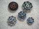 5 Vintage Antique Salvaged Water Faucet Knobs Handles - Cast Metal Steampunk 1 Plumbing photo 1