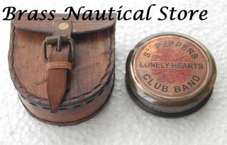 Antique Vintage Collectible Gift Pocket Compass With Robert Frost Poem With Case photo