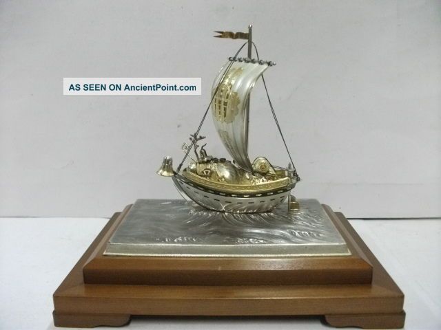 Silver980 The Japanese Treasure Ship.  130g/ 4.  58oz.  Takehiko ' S Work. Other Antique Sterling Silver photo