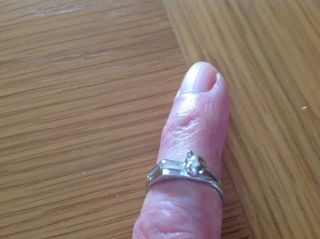 A Really Unusual Cat - Shaped 925 Silver Ladies Ring Size Adjustable Beach Find photo