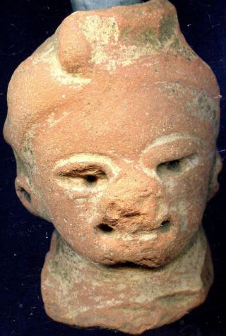 Pre - Columbian Ecuador Chorrera Culture Figure Head,  Ca;1500 - 500 Bc photo