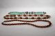 3 Chinese Necklaces - Turquoise,  Carved Nut,  Amber Necklaces & Pendants photo 1