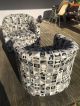 Mid Century Modern Pair Swivel Barrel Tub Chairs Milo Baughman Walnut Base Mid-Century Modernism photo 5