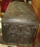 Antique England Medieval Chest Coffer Gothic Large With Family Crest C.  1590 Rare Pre-1800 photo 2