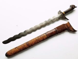 Old Antique Vintage Philippine Moro Kris Sword Knife Dagger photo