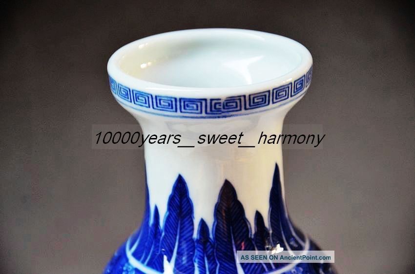 Exquisite Chinese Blue And White Porcelain 8 Immortal Vase Vases photo
