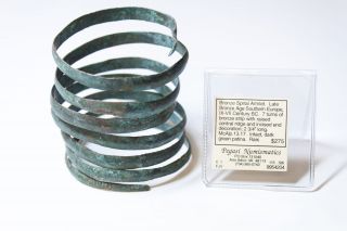 Rare Bronze Age Spiral Bracelet Ix - Vii Century - photo
