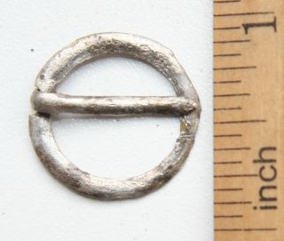 Ancient Old Silver Fibula Brooch (mcr02) photo