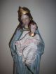 Antique Vintage Irish Plaster Madonna Mary & Child Jesus Statue 17 