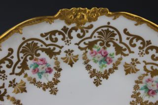 8 Gold Encrusted Hand Painted Pouyat Limoges Dessert Plates Bailey Banks Biddle photo