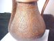19th C.  Islamic/arabic Engraved Copper Dallah Coffee Pot Dated Hijri 1260 [1844] Middle East photo 2