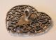 Ooak Victorian Cut Silver Metal Heart Button Filigree Scroll Cherub Child Lady Buttons photo 5