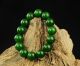 100 Natural Chinese Green Jade Hand - Carved Beads Bracelet Ll101 Bracelets photo 3