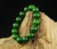 100 Natural Chinese Green Jade Hand - Carved Beads Bracelet Ll101 Bracelets photo 4