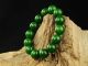 100 Natural Chinese Green Jade Hand - Carved Beads Bracelet Ll101 Bracelets photo 5